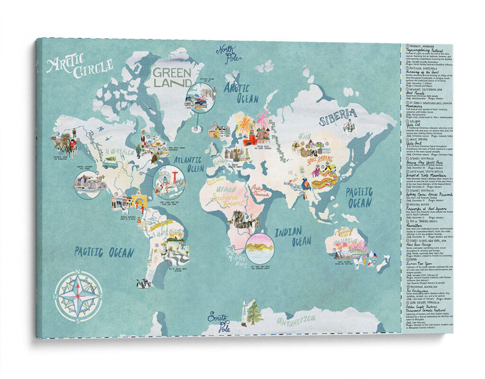 Ilustración del mundo | Cuadro decorativo de Canvas Lab