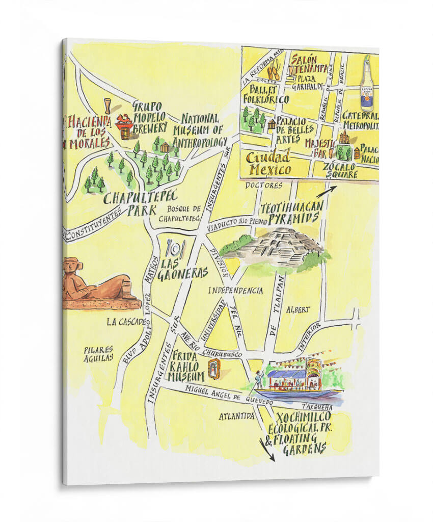 Mapa básico de la CDMX | Cuadro decorativo de Canvas Lab