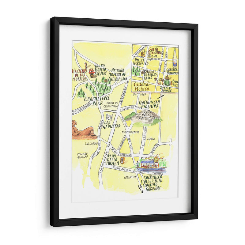 Mapa básico de la CDMX | Cuadro decorativo de Canvas Lab