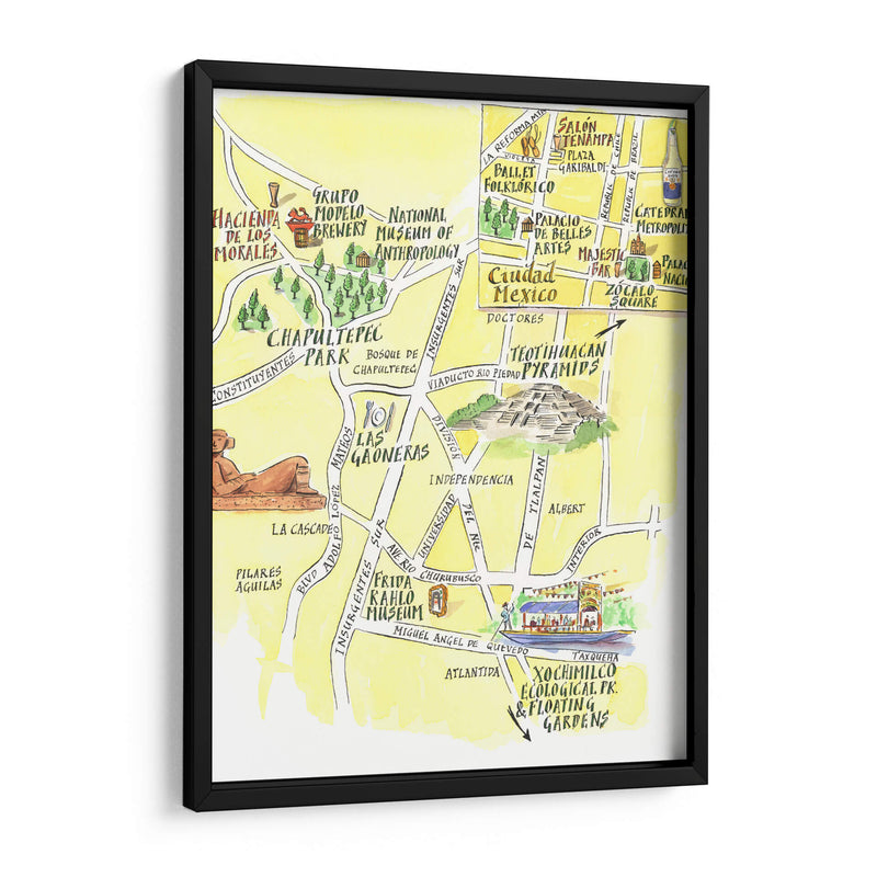 Mapa básico de la CDMX | Cuadro decorativo de Canvas Lab