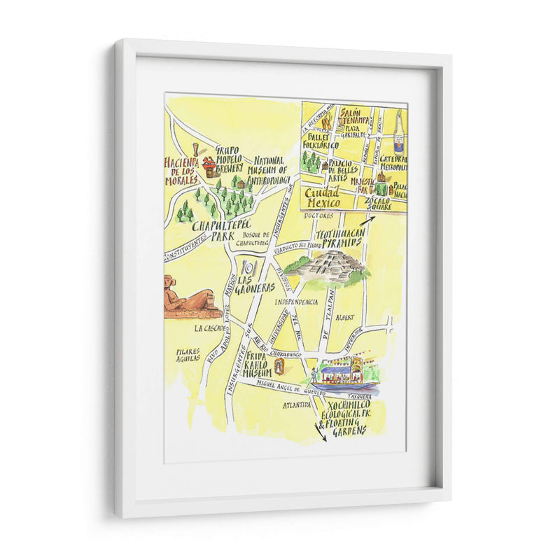 Mapa básico de la CDMX | Cuadro decorativo de Canvas Lab