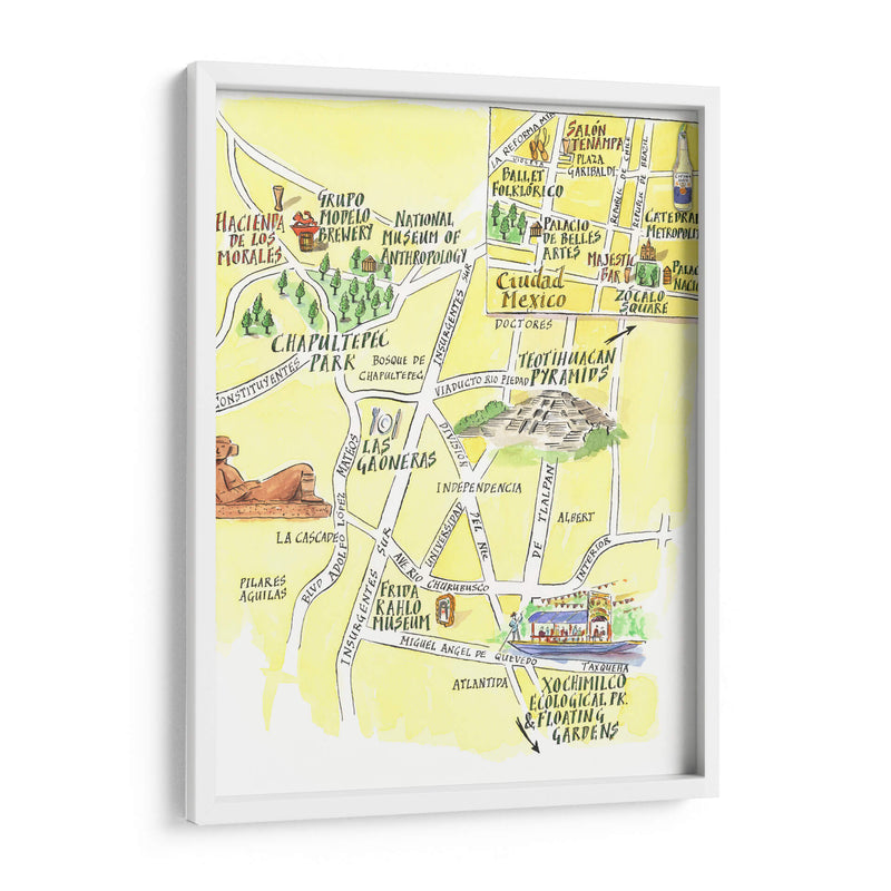 Mapa básico de la CDMX | Cuadro decorativo de Canvas Lab