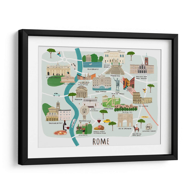 Mapa de Roma | Cuadro decorativo de Canvas Lab