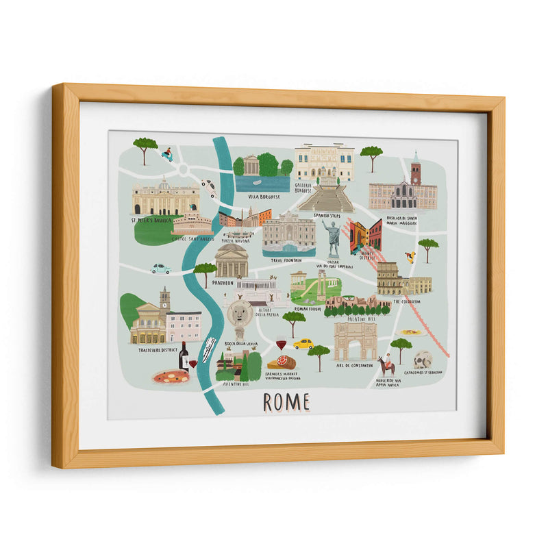 Mapa de Roma | Cuadro decorativo de Canvas Lab