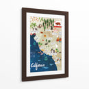 Mapa ilustrado de California | Cuadro decorativo de Canvas Lab