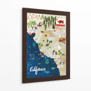 Mapa ilustrado de California | Cuadro decorativo de Canvas Lab