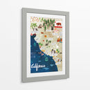 Mapa ilustrado de California | Cuadro decorativo de Canvas Lab