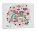 Mapa ilustrado de París | Cuadro decorativo de Canvas Lab