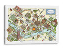 Mapa ilustrado de Sevilla | Cuadro decorativo de Canvas Lab