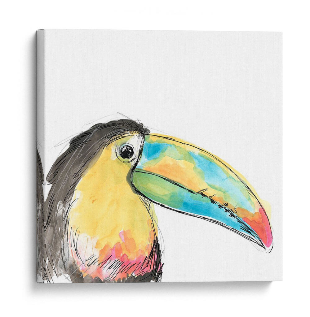 Retrato De Pájaro Tropical Ii - June Erica Vess | Cuadro decorativo de Canvas Lab