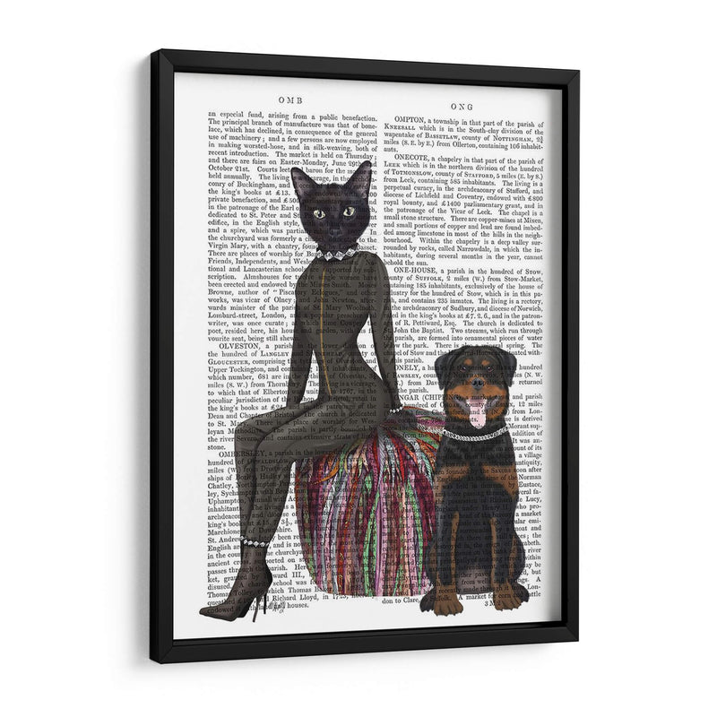 Impresión De Libro De Gato Negro Y Rottweiler - Fab Funky | Cuadro decorativo de Canvas Lab