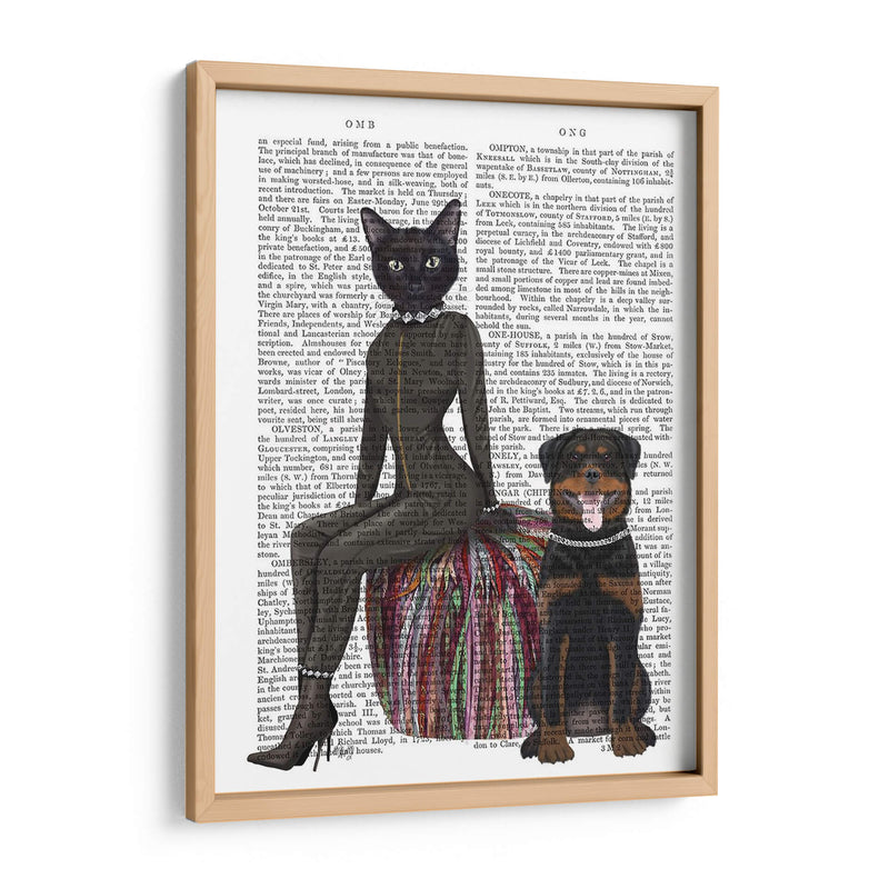 Impresión De Libro De Gato Negro Y Rottweiler - Fab Funky | Cuadro decorativo de Canvas Lab