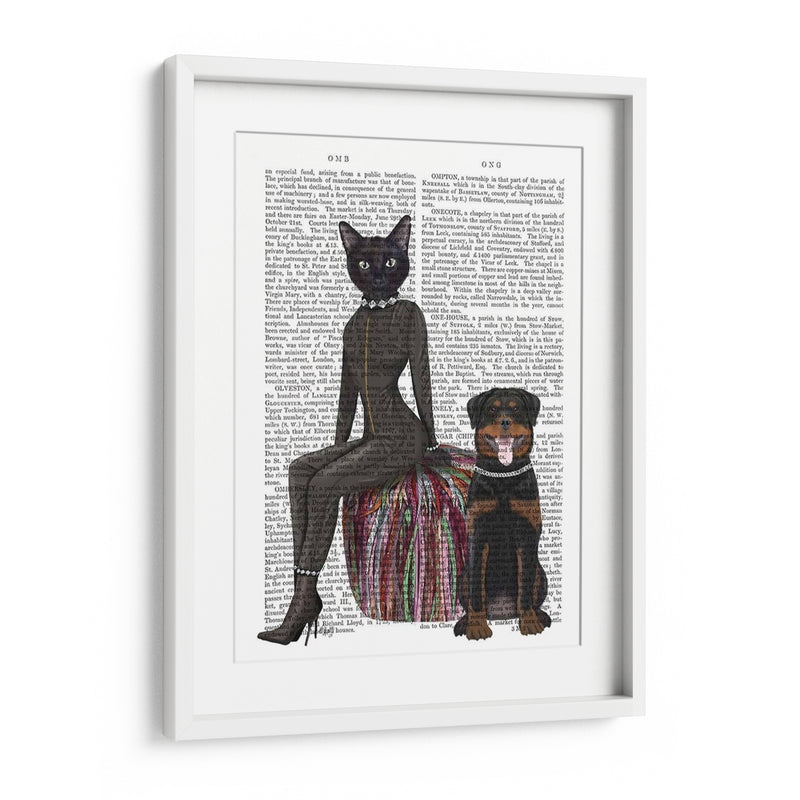 Impresión De Libro De Gato Negro Y Rottweiler - Fab Funky | Cuadro decorativo de Canvas Lab