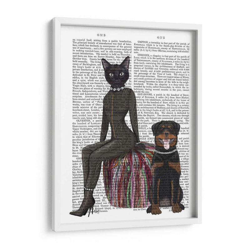 Impresión De Libro De Gato Negro Y Rottweiler - Fab Funky | Cuadro decorativo de Canvas Lab