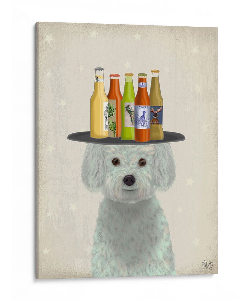 Bichon Frise Beer Lover - Fab Funky | Cuadro decorativo de Canvas Lab