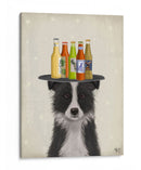 Border Collie Black Blanco Cerveza Amante - Fab Funky | Cuadro decorativo de Canvas Lab
