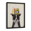 Border Collie Black Blanco Cerveza Amante - Fab Funky | Cuadro decorativo de Canvas Lab