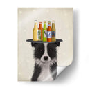 Border Collie Black Blanco Cerveza Amante - Fab Funky | Cuadro decorativo de Canvas Lab