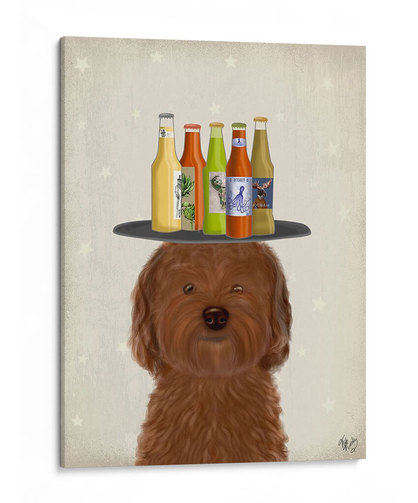 Labradoodle Brown Beer Lover - Fab Funky | Cuadro decorativo de Canvas Lab
