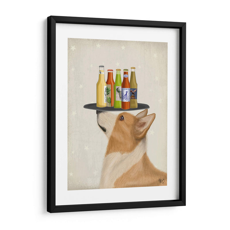 Corgi Tan White Beer Lover - Fab Funky | Cuadro decorativo de Canvas Lab