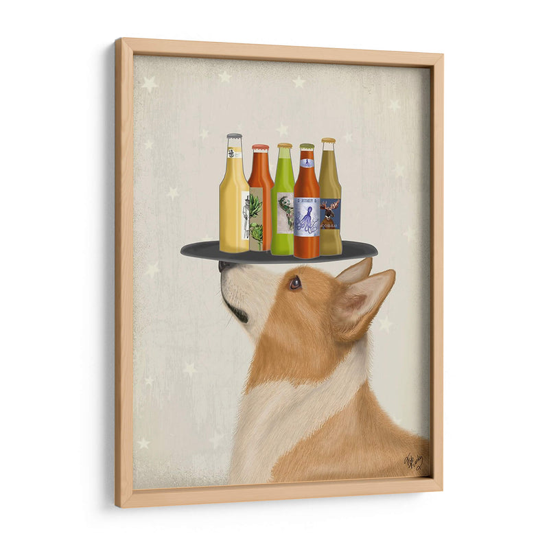 Corgi Tan White Beer Lover - Fab Funky | Cuadro decorativo de Canvas Lab