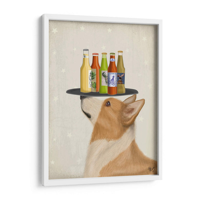 Corgi Tan White Beer Lover - Fab Funky | Cuadro decorativo de Canvas Lab