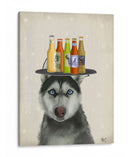 Husky 2 Beer Lover - Fab Funky | Cuadro decorativo de Canvas Lab