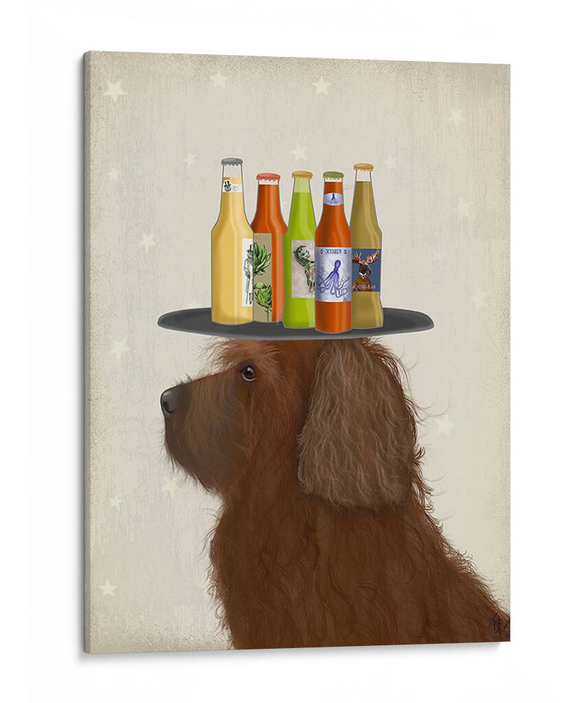 Labradoodle Marrón 2 Cerveza Amante - Fab Funky | Cuadro decorativo de Canvas Lab