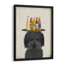 Labradoodle Negro 1 Cerveza Amante - Fab Funky | Cuadro decorativo de Canvas Lab