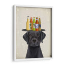 Labrador Black Beer Lover - Fab Funky | Cuadro decorativo de Canvas Lab