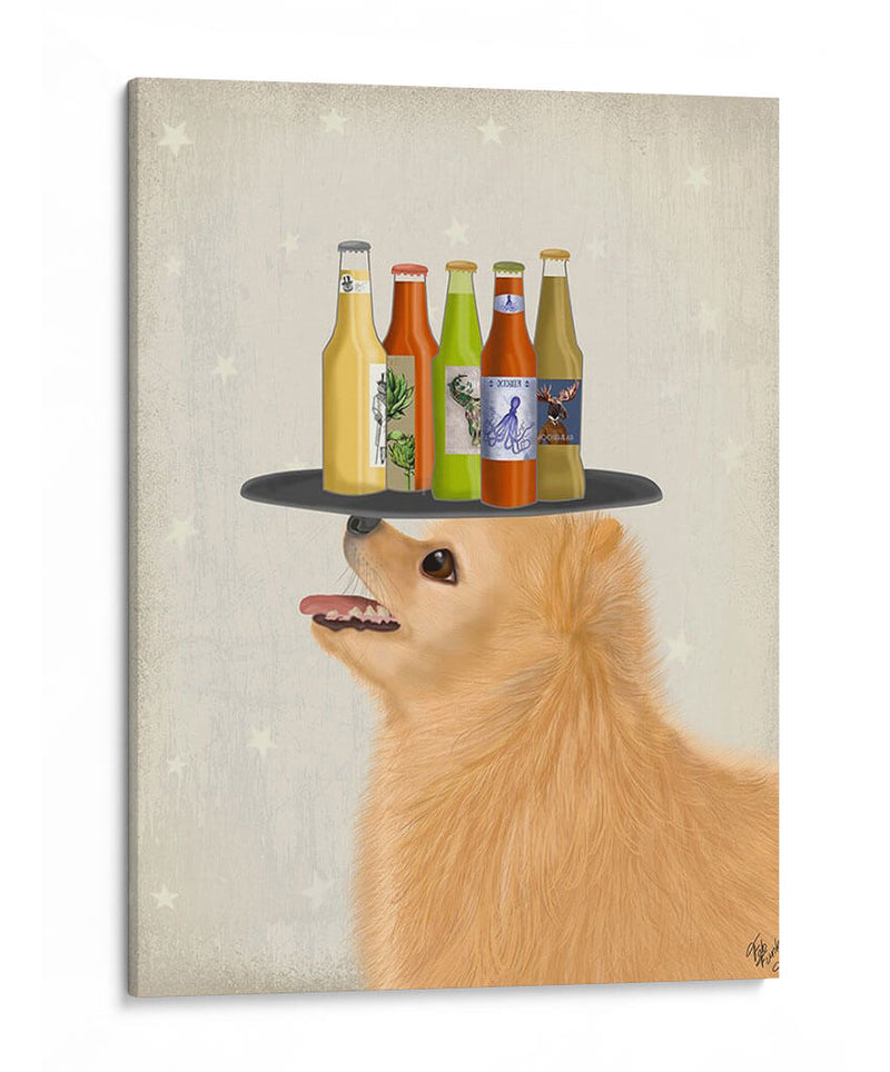 Caniche Blanco Cerveza Amante - Fab Funky | Cuadro decorativo de Canvas Lab