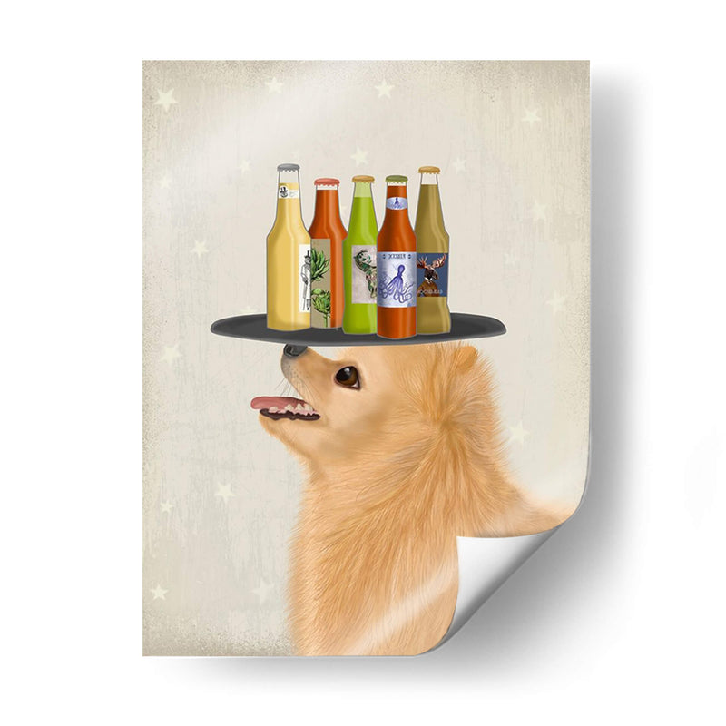Caniche Blanco Cerveza Amante - Fab Funky | Cuadro decorativo de Canvas Lab