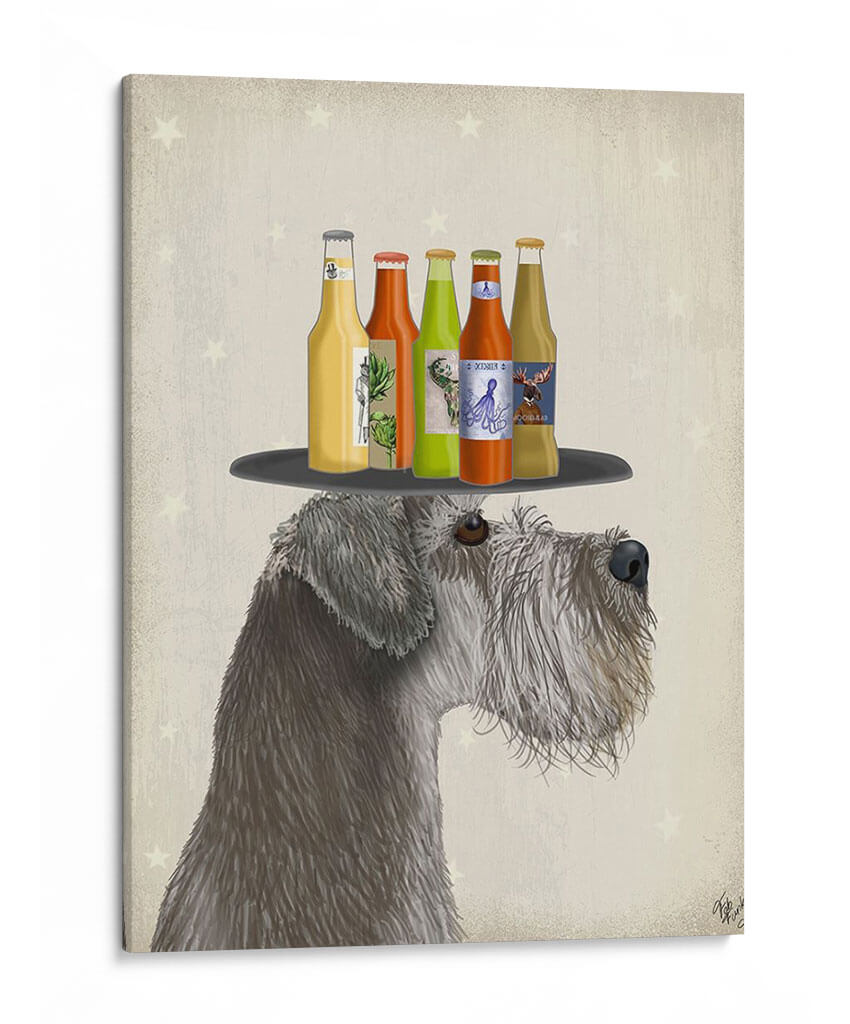 Schnauzer Grey Beer Lover - Fab Funky | Cuadro decorativo de Canvas Lab