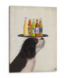 Rey Charles Spaniel Black White Beer Lover - Fab Funky | Cuadro decorativo de Canvas Lab