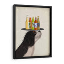 Rey Charles Spaniel Black White Beer Lover - Fab Funky | Cuadro decorativo de Canvas Lab