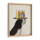 Rey Charles Spaniel Black White Beer Lover - Fab Funky | Cuadro decorativo de Canvas Lab