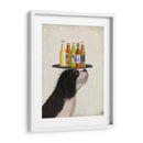 Rey Charles Spaniel Black White Beer Lover - Fab Funky | Cuadro decorativo de Canvas Lab