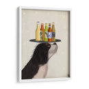 Rey Charles Spaniel Black White Beer Lover - Fab Funky | Cuadro decorativo de Canvas Lab