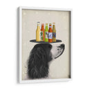 Springer Spaniel Negro Blanco Cerveza Amante - Fab Funky | Cuadro decorativo de Canvas Lab
