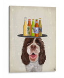 Springer Spaniel Marrón Blanco Cerveza Amante - Fab Funky | Cuadro decorativo de Canvas Lab