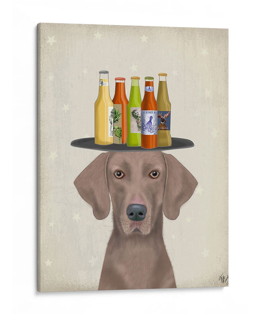Weimerarner Beer Lover - Fab Funky | Cuadro decorativo de Canvas Lab