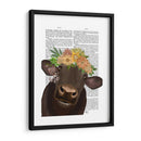 Vaca Con La Corona De Flores 1 Libro Imprimir - Fab Funky | Cuadro decorativo de Canvas Lab