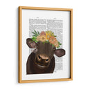 Vaca Con La Corona De Flores 1 Libro Imprimir - Fab Funky | Cuadro decorativo de Canvas Lab
