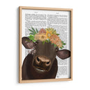 Vaca Con La Corona De Flores 1 Libro Imprimir - Fab Funky | Cuadro decorativo de Canvas Lab