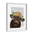 Vaca Con La Corona De Flores 1 Libro Imprimir - Fab Funky | Cuadro decorativo de Canvas Lab
