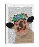 Vaca Con La Corona De Flores 2 Libro De Impresión - Fab Funky | Cuadro decorativo de Canvas Lab