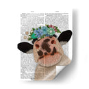 Vaca Con La Corona De Flores 2 Libro De Impresión - Fab Funky | Cuadro decorativo de Canvas Lab