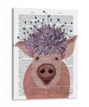 Libro De Flores De Cerdo Y Lila - Fab Funky | Cuadro decorativo de Canvas Lab