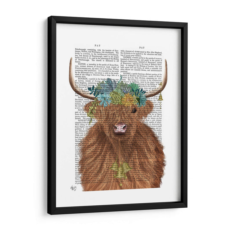 Highland Cow Bohemian 1 Libro Imprimir - Fab Funky | Cuadro decorativo de Canvas Lab