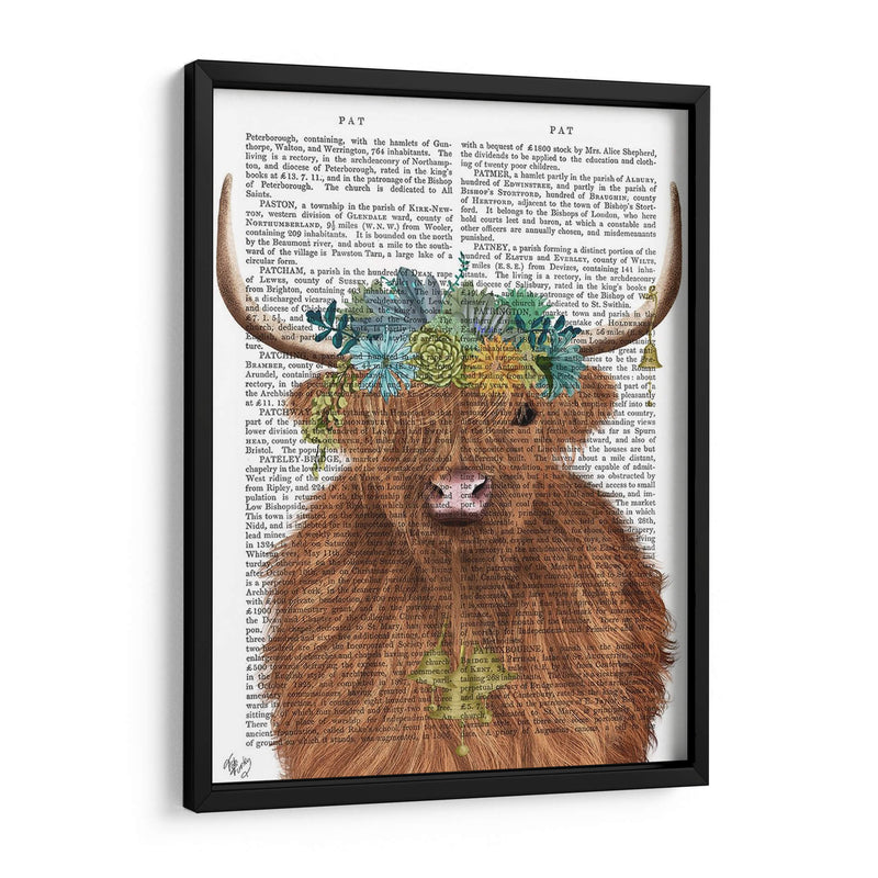 Highland Cow Bohemian 1 Libro Imprimir - Fab Funky | Cuadro decorativo de Canvas Lab